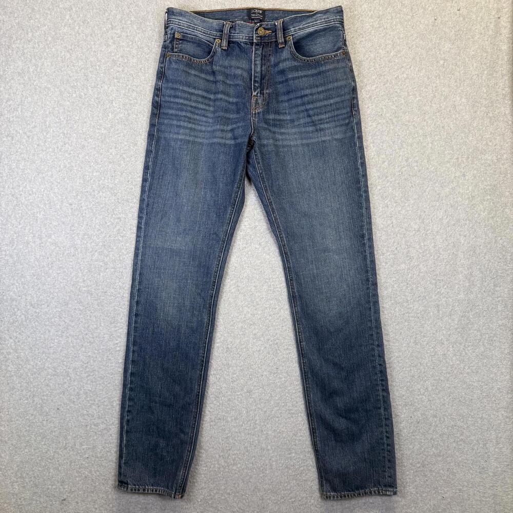 J. Crew The Sutton Men's Size 29x32 Medium Wash Blue Cotton Ankle Jeans - Picture 1 of 9